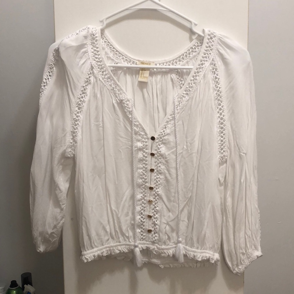 White peasant top